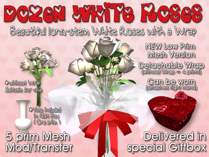 Custom Love: A Dozen White Roses Wrapped