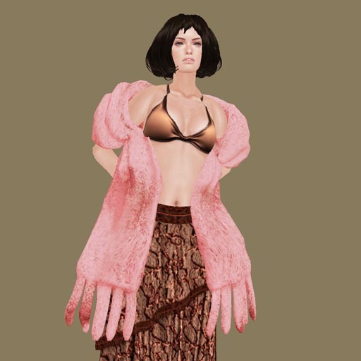 *+SAIKIN fur wrap pink