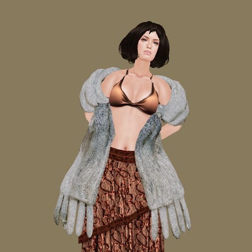 *+SAIKIN fur wrap silver