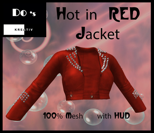 Biker Jacket Floral RED  *DEMO*