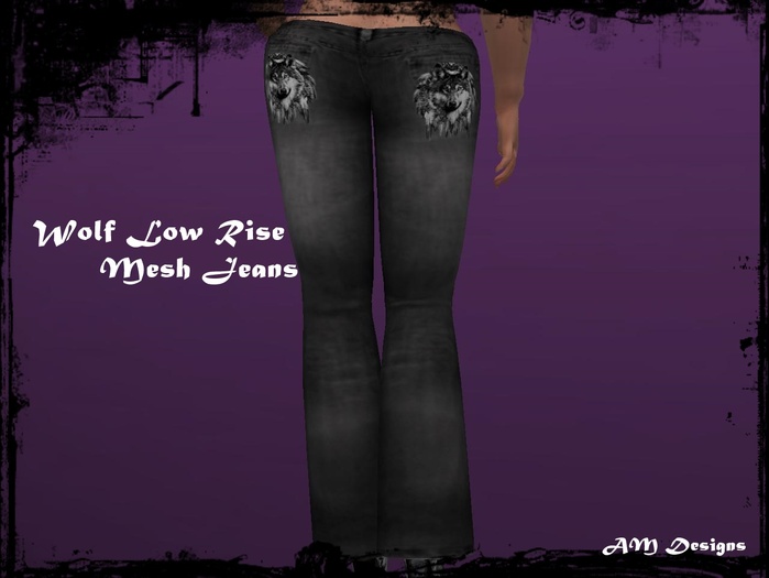 Wolf Low Rise Rigged Mesh Jeans