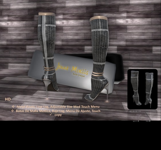 Botas de Malla Metalica Tacon Alto