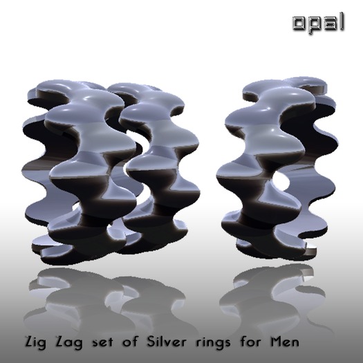 {Opal}Zig Zag Silver Rings Woman