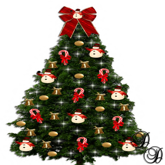 Christmas Tree w/color changing light and Snowman