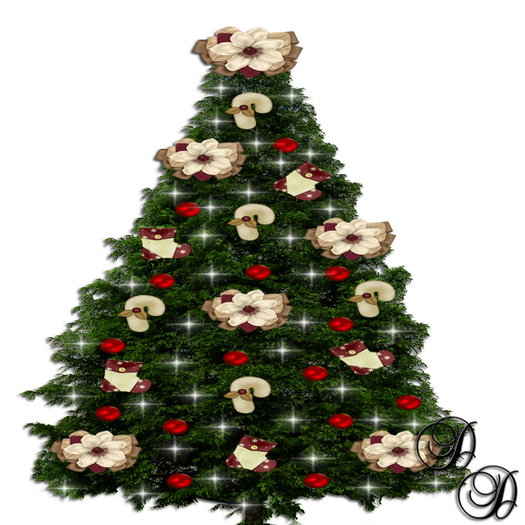 Second Life Marketplace Christmas Tree W Color Changing Light And White Flowers