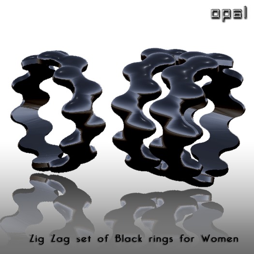 {Opal}Zig Zag Black Rings Woman