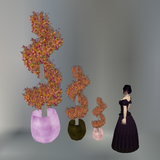 Autumn Sculpted Spiral Topiary with Multicolor Pot M box