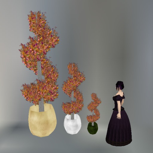 Autumn Sculpted Spiral Topiary with Multicolor Pot (Small) 