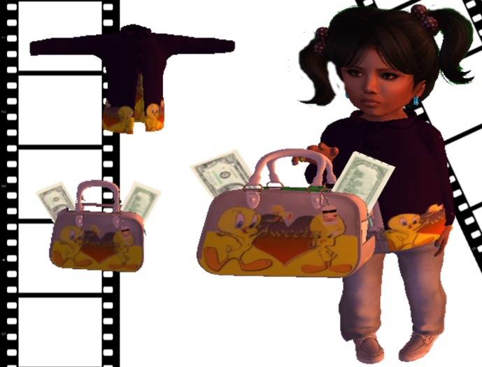 tweety shirt with handbag