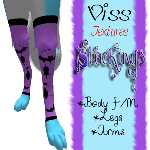 Purple w/cats/bats Stockings (BOXED)