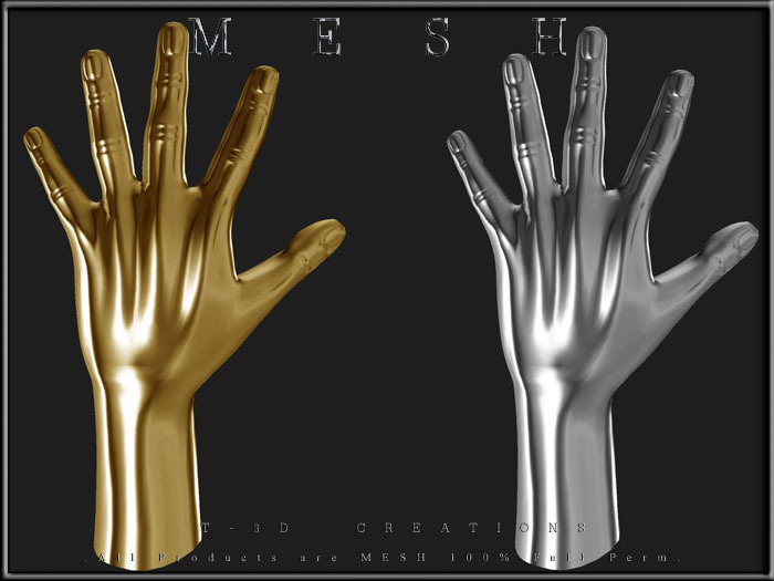T-3D Creations [ Display Man Hands ] MESH - Full Perm -