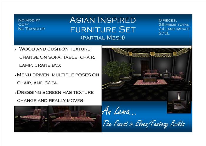 Asian inspired Furniture set