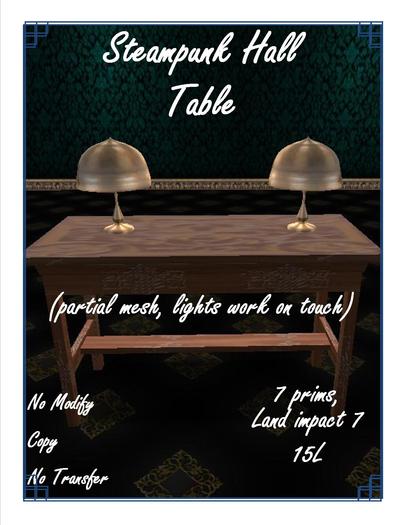 Steampunk hallway table