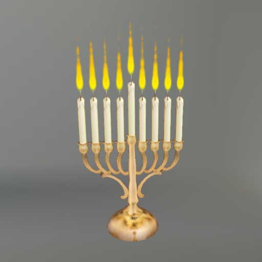 Golden Menorah with White Candles box