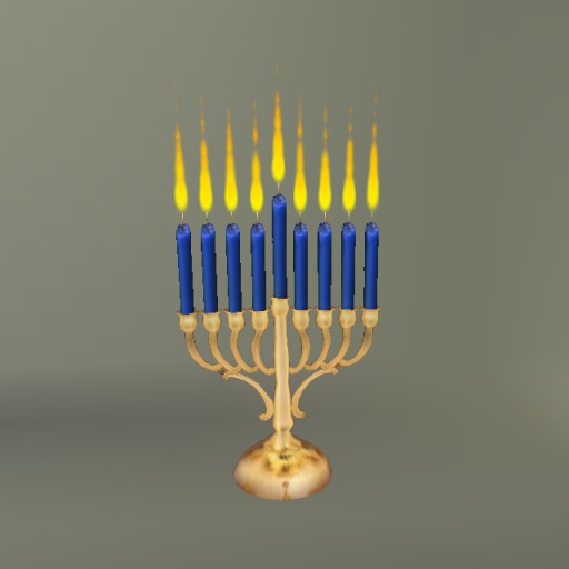 Musical Golden Menorah with Blue Candles box