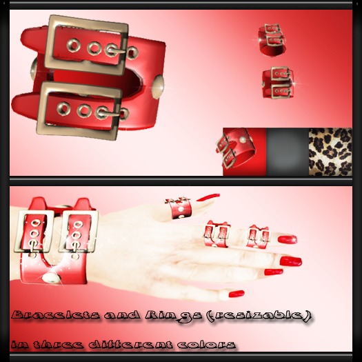Bracelets and Rings Set (resizable)  in three different colors