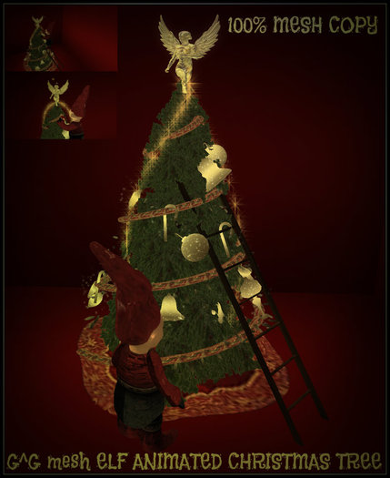 G^G mesh ELF ANIMATED CHRISTMAS TREE