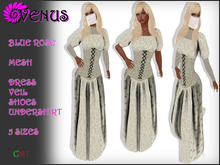 Blue Rose Dress Medieval (Cream)