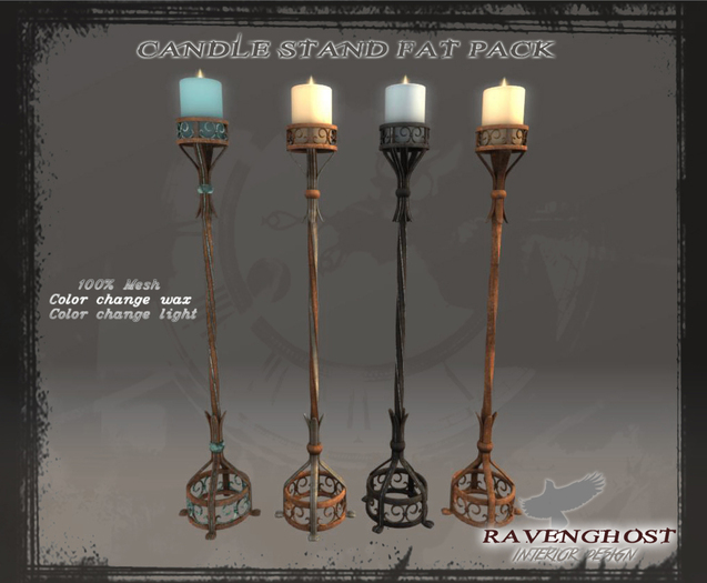 RavenghostInteriorsCandleStandNickleRust