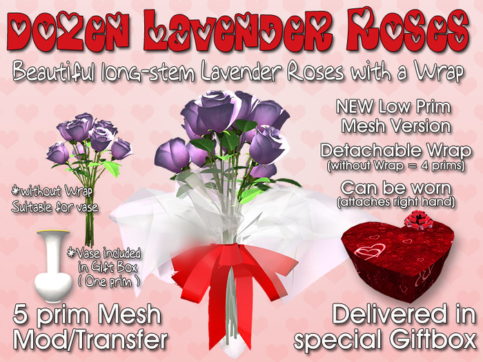 Custom Love: A Dozen Lavender Roses Wrapped