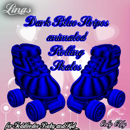 [Linas] Dark Blue Stripes Rolling Skates *Toddleedoo* 