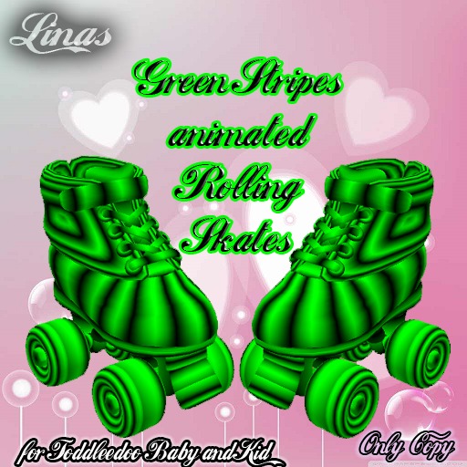 [Linas] Green Stripes Rolling Skates *Toddleedoo* 