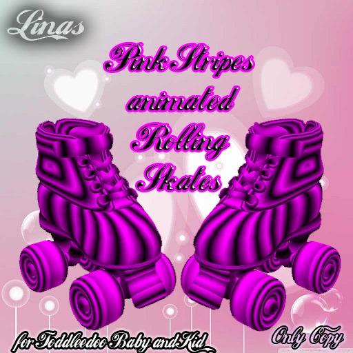 [Linas] Pink Stripes Rolling Skates *Toddleedoo* 