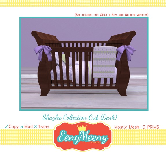 { Eeny Meeny } Shaylee Collection Crib (Dark) Boxed