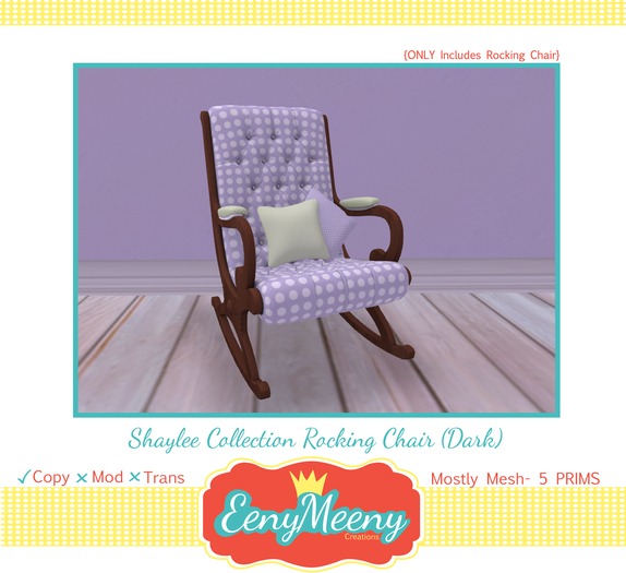 { Eeny Meeny } Shaylee Collection Rocking Chair (Dark) Boxed
