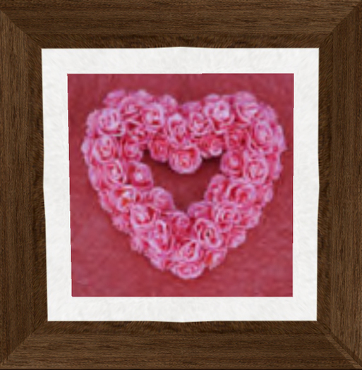 Framed Rose Heart Picture Photo