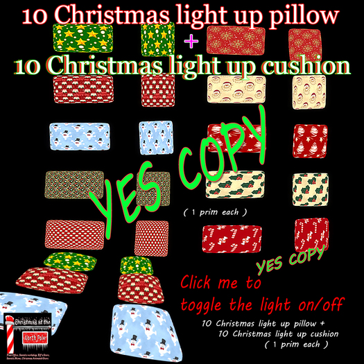 10 Christmas light up pillow + 10 Christmas ligth up cushion