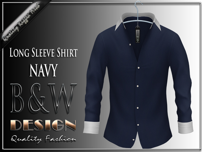 B&W - Long Sleeve Shirt - Mesh - NAVY