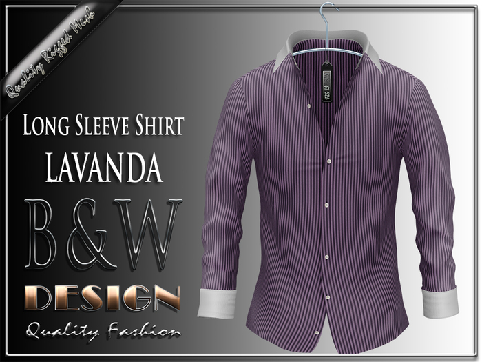 ArisArisB&W Pour Homme - Long Sleeve Shirt - Mesh - LAVANDA Stripe