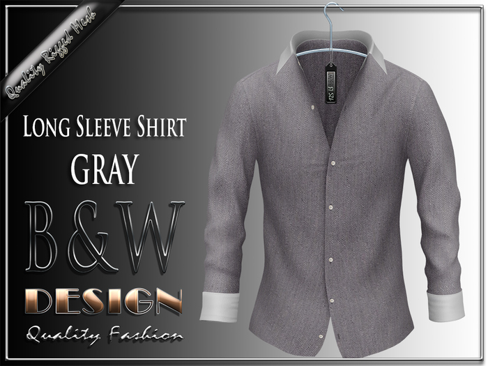 ***bw-008 B&W - Long Sleeve Shirt - Indigo Stripe