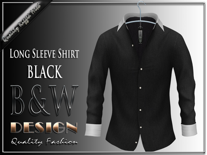 ***bw-008 B&W - Long Sleeve Shirt - Indigo Stripe