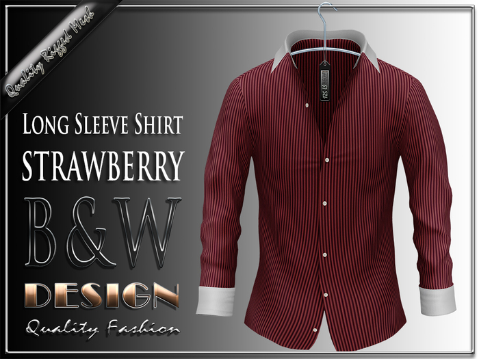 ArisArisB&W Pour Homme - Long Sleeve Shirt - Mesh - STRAWBERRY Stripe