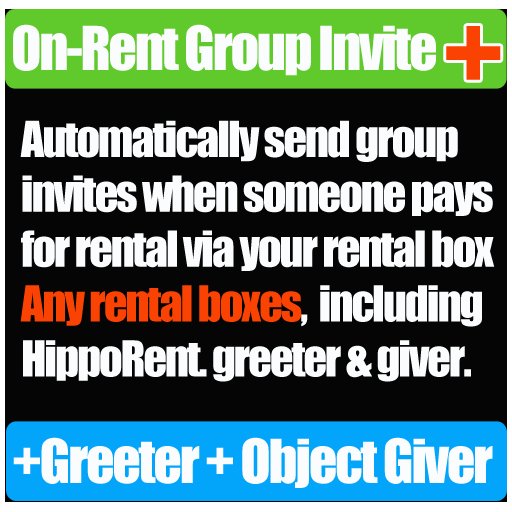 On-Rent plugin Group Invite HippoRent Greeter & Object Giver Hippo Rent