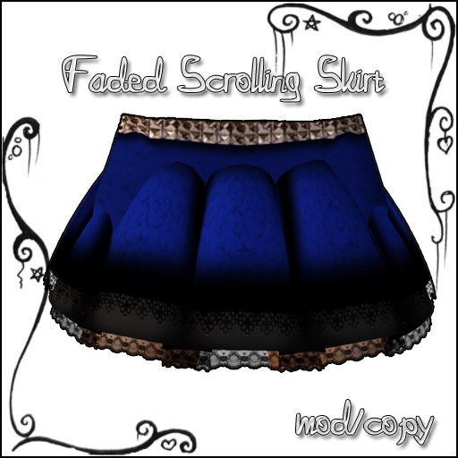 MN - Faded Scrolling Skirt -  Blue