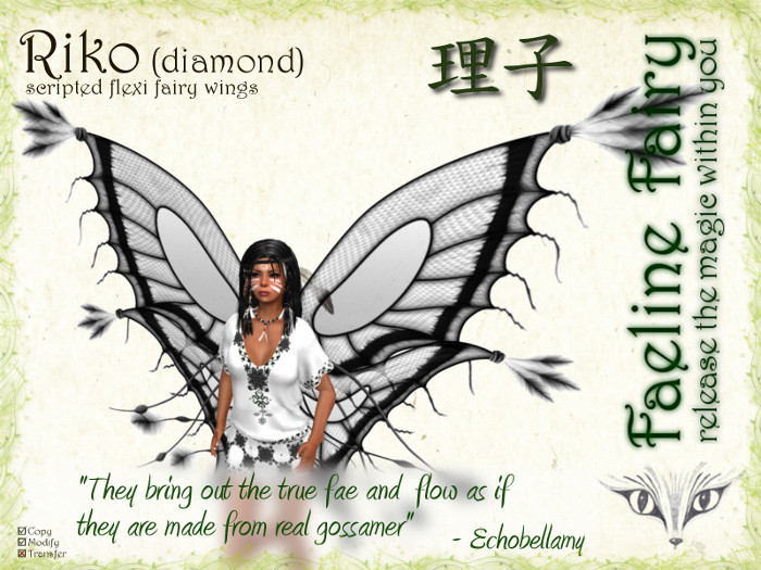 Riko (diamond) - flexi wings for tiny and large by Faeline Fairy