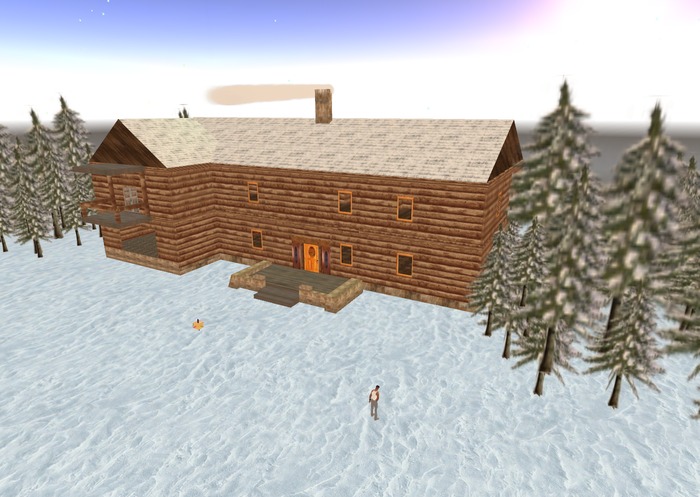 Log Cabin Deluxe with snow covered roof
