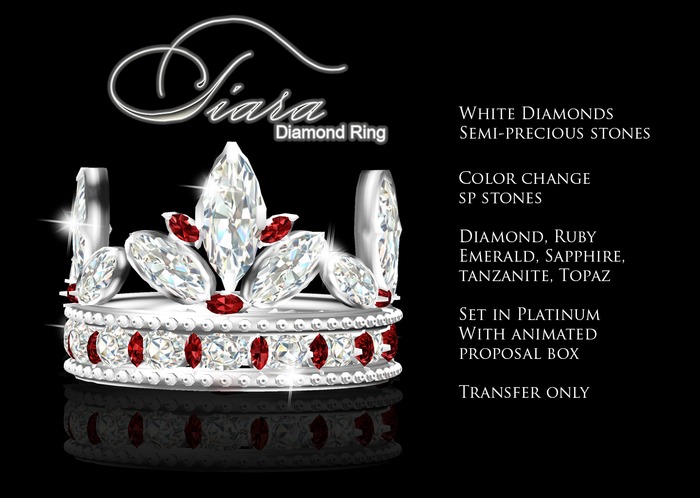 Exquisite Tiara Platinum Ring (box)
