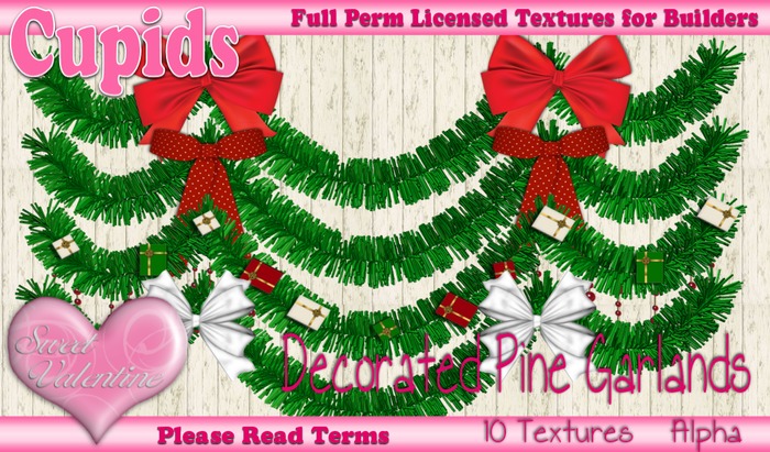 *Cupids Textures * 10 DECORATED PINE GARLANDS