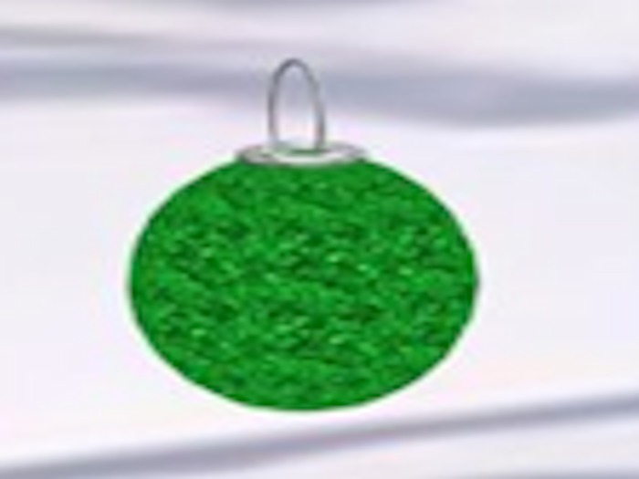 Large Christmas Bulb green crinkle
