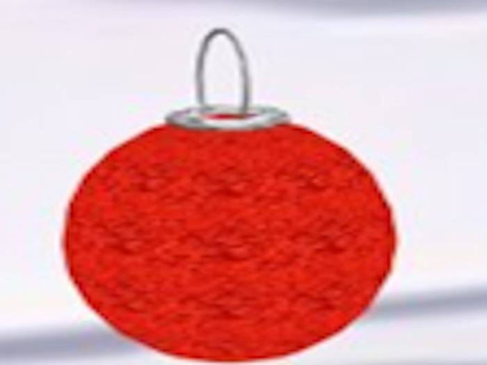 Large Christmas Bulb red crinkle