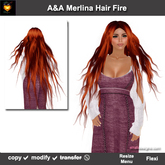 A&A Merlina Hair Fire (Special Color). Very long hair, wavy, fantasy hairstyle. Promo Price!