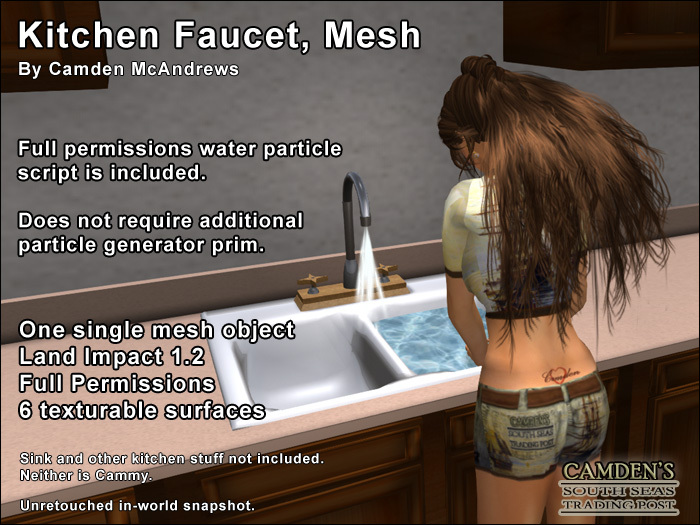 CMcA Kitchen Faucet, Mesh, Full Permissions
