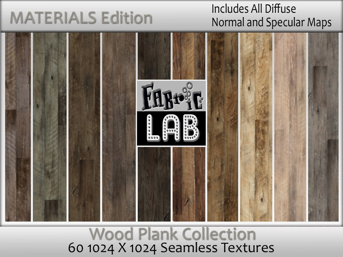 Materials Edition - Fabric Lab Seamless Wood Plank Texture Collection ME Includes Normals and Specular Maps