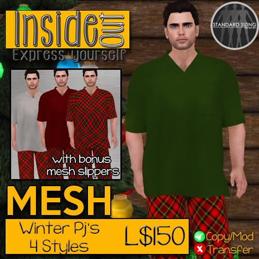 MESH Xmas Red Plaid Set PJs
