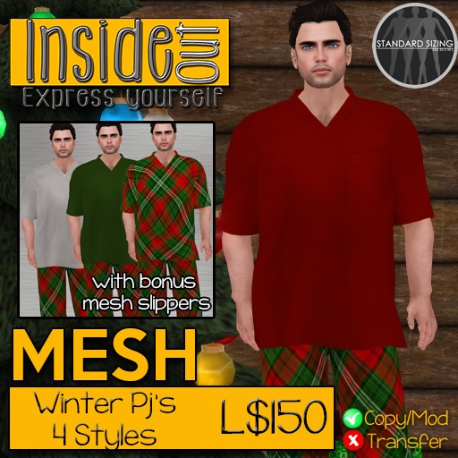 MESH Xmas Blue Deer Set PJs