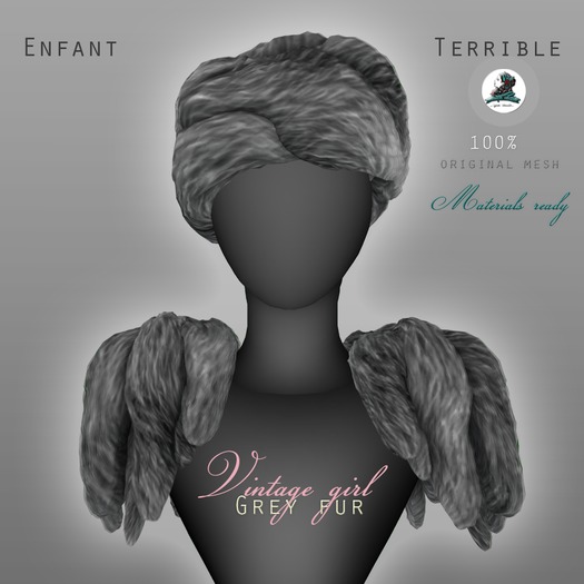 .Enfant Terrible. Vintage girl Furs Grey